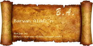 Barvan Aldán névjegykártya